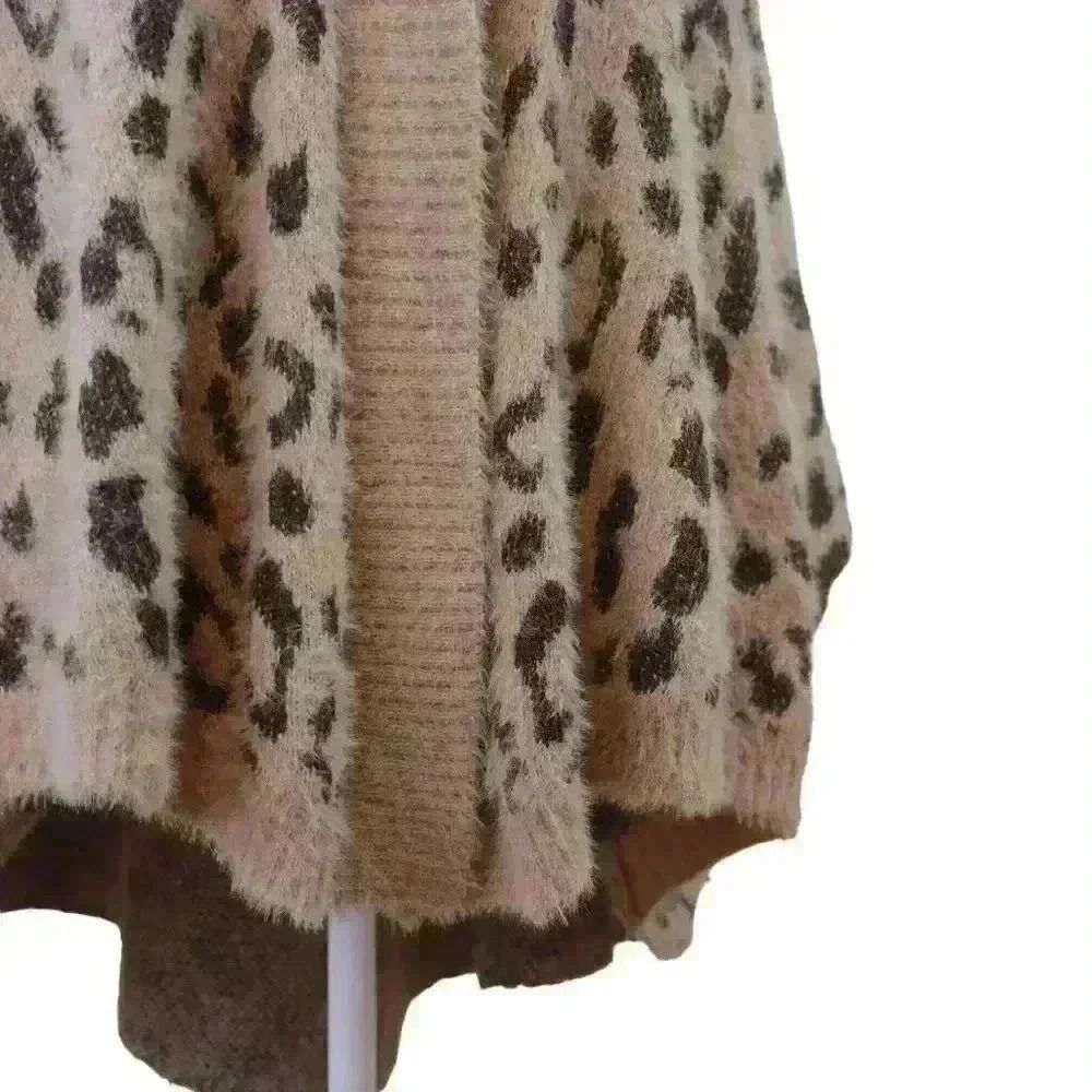Look By M Cheetah Print Fuzzy Open-Front Cardigan… - image 8